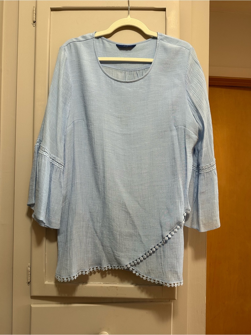 Apt. 9 Light Blue Pom-Trim Bell 3/4 Sleeve Tunic Size 2X